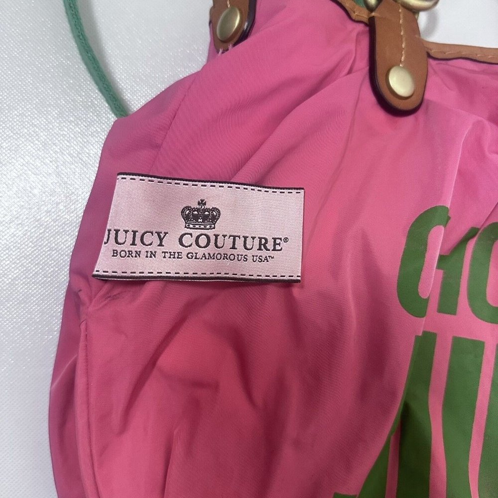 Y2K Juicy Couture Purse Womens Tote Bag Terry Cloth Large Colorful Leath… - Picture 6 of 16